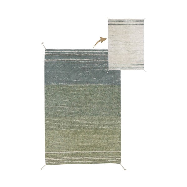 Iš medvilnės kilimas žalios spalvos/mėlynos spalvos 170x240 cm Twin Vintage – Lorena Canals