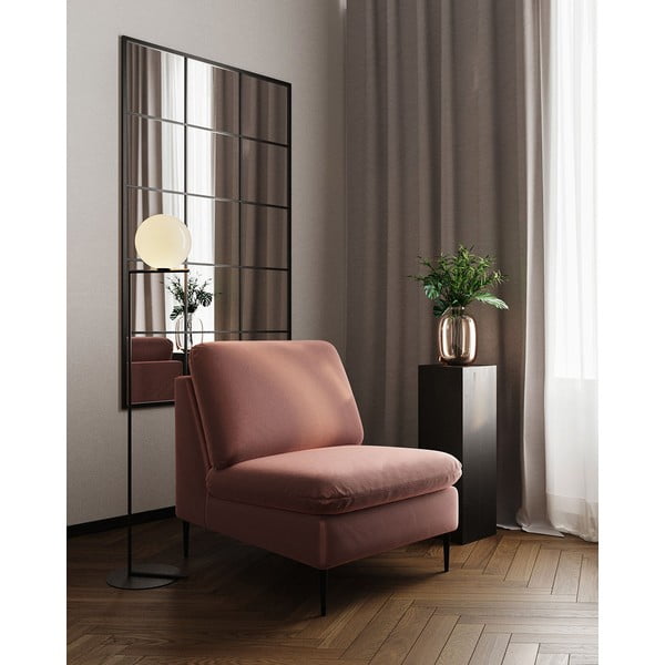 Krėslas rožinės spalvos iš velveto Moilo – MESONICA-image-1