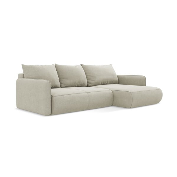 Kreminės spalvos sulankstoma/su sandėliavimo vieta kampinė sofa (su dešiniuoju kampu) Nanea – Makamii-image-4