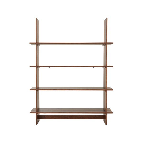 Tamsios natūralios spalvos iš pušies masyvo pastatoma lentyna 140x180x40 cm Tottori – Jotex-image-4