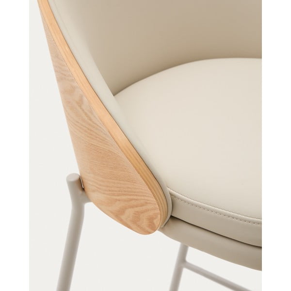 Smėlio spalvos/natūralios spalvos baro taburetė (sėdynės aukštis 77 cm) Eamy – Kave Home-image-3