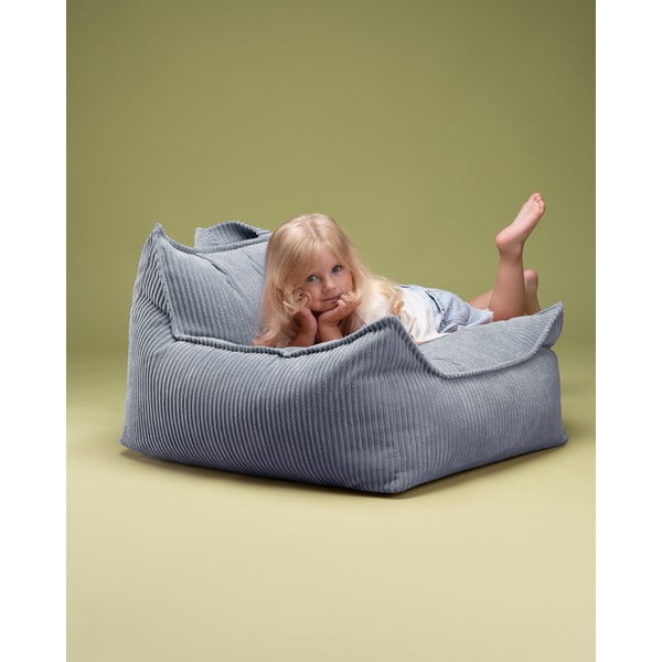 Mėlynos spalvos iš kordinio velveto vaikiškas sėdmaišis Chair – Wigiwama-image-3