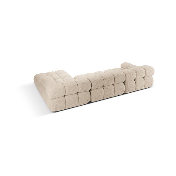 Iš boucle modulinė kampinė sofa smėlio spalvos (su dešiniuoju kampu) Bellis – Micadoni Home-image-4