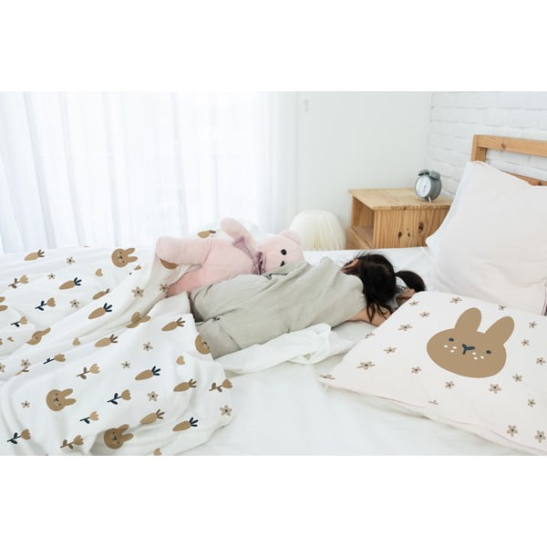 Iš satino medvilnės viengulė vaikiška patalynė 135x200 cm Sweet Bunnies – Butter Kings-image-1