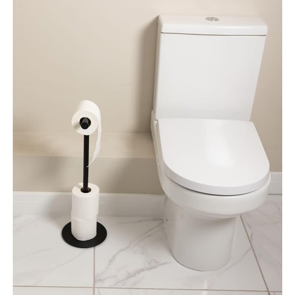 Juodos spalvos iš plieno tualetinio popieriaus laikiklis – Addis-image-1