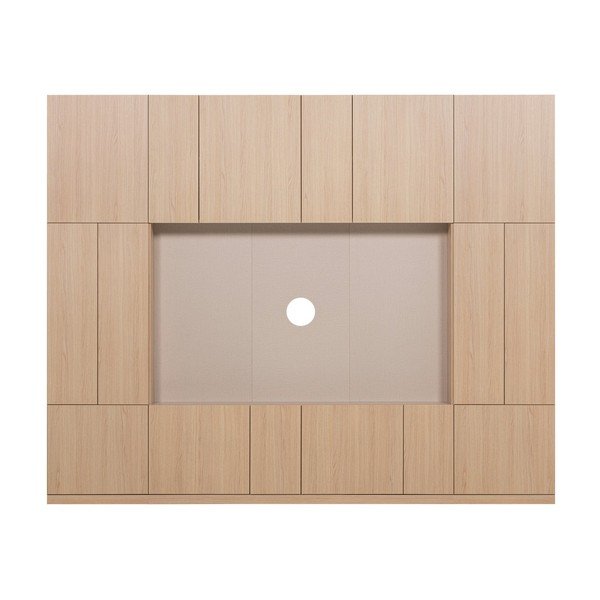 Natūralios spalvos modulinis televizoriaus stalas 268x215 cm Build – WOOOD