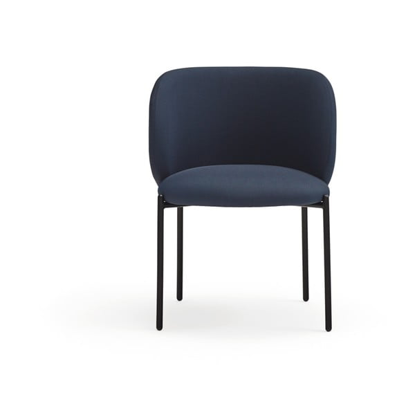 Tamsiai mėlynos spalvos iš audinio valgomojo kėdžių komplektas 2 vnt. Mogi – Teulat-image-1