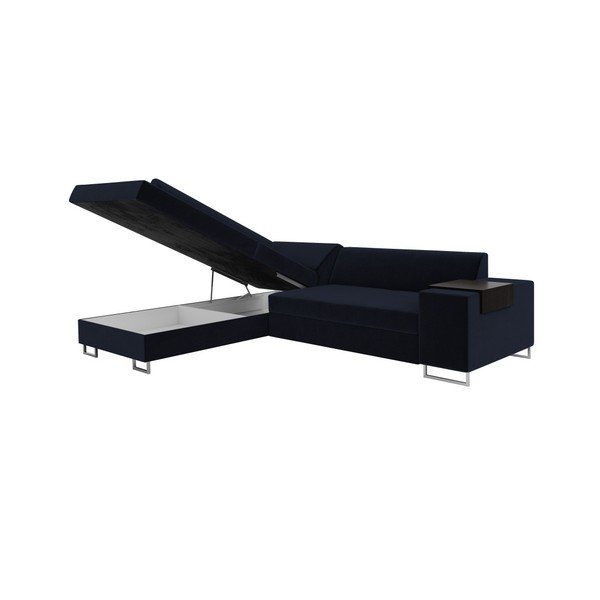 Tamsiai mėlyna sofa lova Cosmopolitan Design San Antonijus, kairysis kampas-image-3