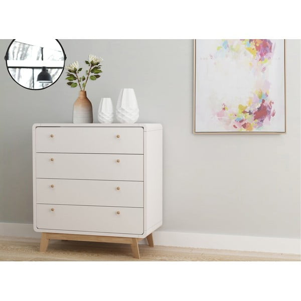 Aukšta šoninė spintelė baltos spalvos 80x88 cm Caitlin – Støraa-image-1