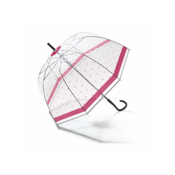 "Birdcage Symetric" skaidrus skėtis su rožinėmis detalėmis, ⌀ 85 cm