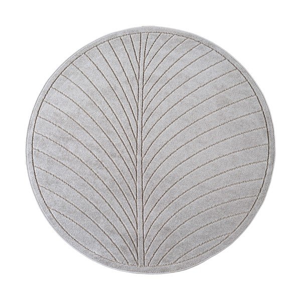 Sidabrinės spalvos apvalios formos lauko ir vidaus kilimas ø 120 cm Nova 1204 – Ayyildiz Carpets