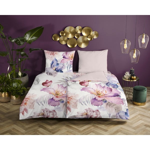 Viengulė patalynė kreminės spalvos iš satino medvilnės 140x200 cm – Descanso-image-1