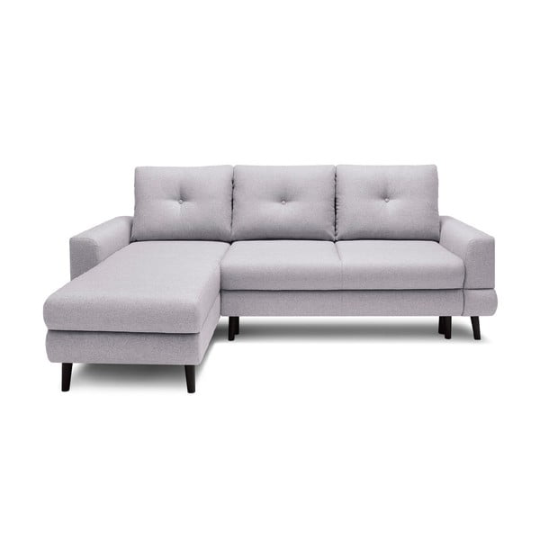 Šviesiai pilka "Bobochic Paris Calanque" sofa-lova, kairysis kampas