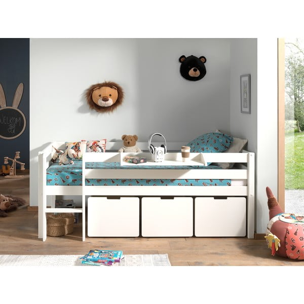 Vaikiškos lovos daiktadėžės baltos spalvos 3 vnt. Pino – Vipack-image-3