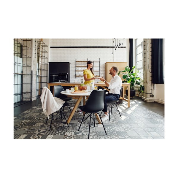 Pilka kėdė su juodu metaliniu pagrindu Bonami Essentials Eco-image-2