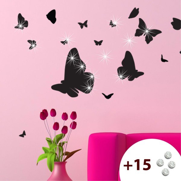 Lipdukų ir 15 "Swarovski" kristalų rinkinys "Ambiance Butterflies-image-1