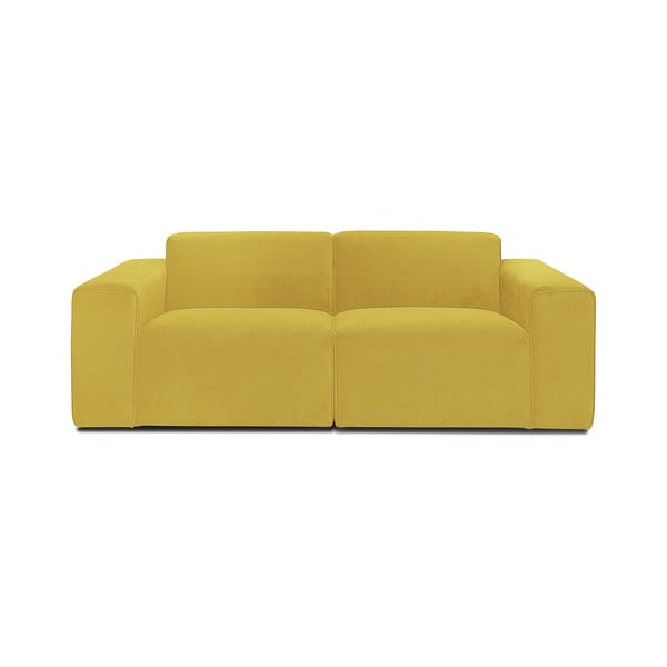 Geltona aksominė sofa Scandic Sting