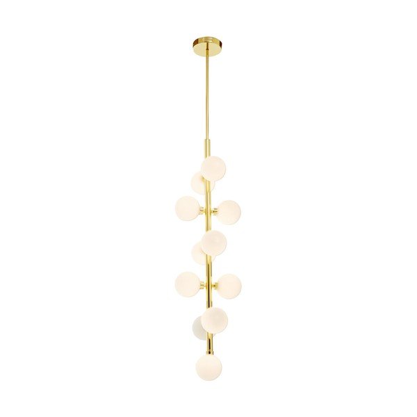 Baltos spalvos/auksinės spalvos iš metalo kabantis šviestuvas ø 27 cm su stiklo gaubtu Trieste – Premier Housewares-image-2
