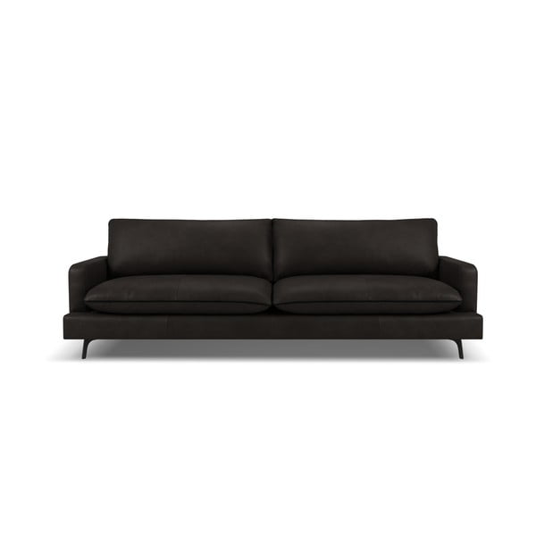 Sofa tamsiai pilkos spalvos iš odos 260 cm Virna – Micadoni Home