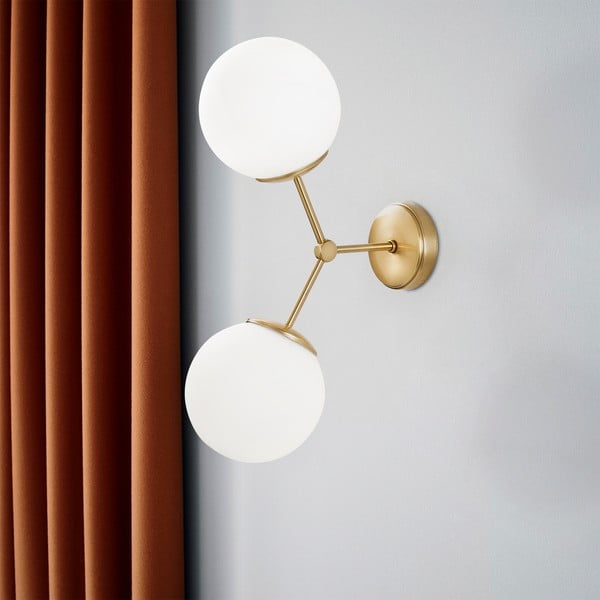 Balto aukso spalvos sieninis šviestuvas Opviq lights Damar-image-1