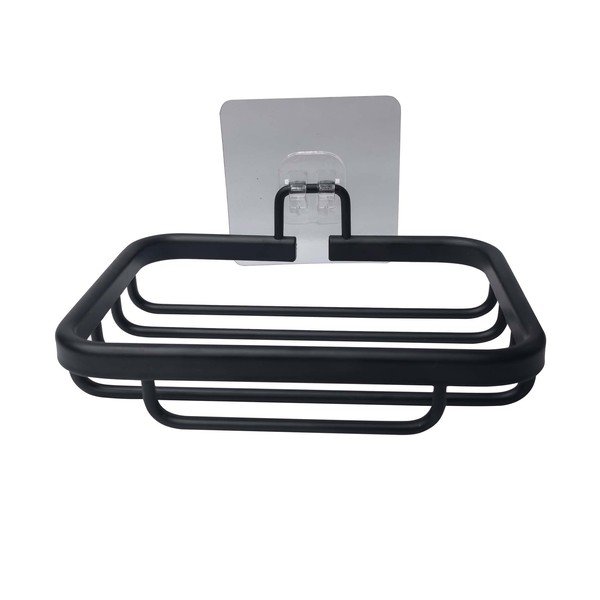 Su montavimu be gręžimo matinės juodos spalvos iš metalo muilinė Filaire Aluminium – douceur d'intérieur