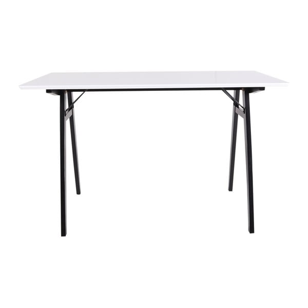 Baltas rašomasis stalas su juodomis kojomis House Nordic Vojens Desk, ilgis 120 cm
