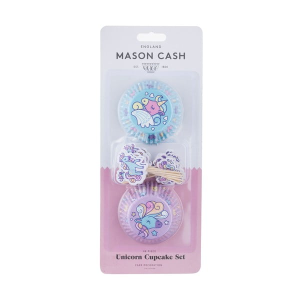 Popierinių keksiukų puodelių ir keksiukų įdėklų rinkinys "Mason Cash Unicorn