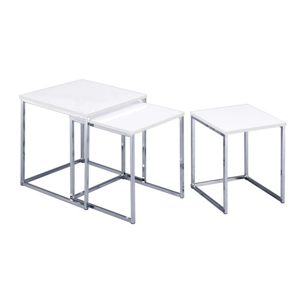 3 stalų su chromuotomis plieno kojomis rinkinys "Evergreen House
