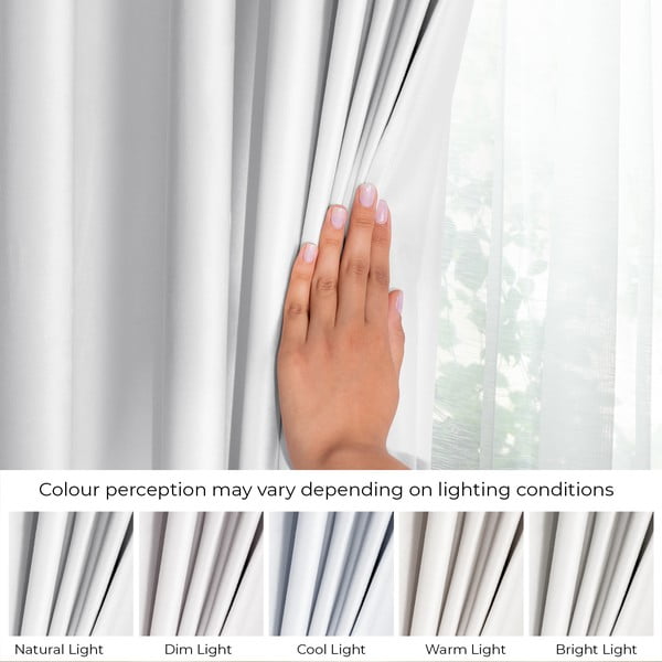 Baltos spalvos iš velveto pritemdymas (dalinis užtemimas) užuolaida 140x270 cm Eyelets – Restilo-image-4