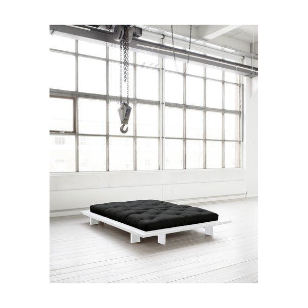 Pušies medienos dvigulė lova su čiužiniu Karup Design Japan Comfort Mat White/Black, 140 x 200 cm-image-3