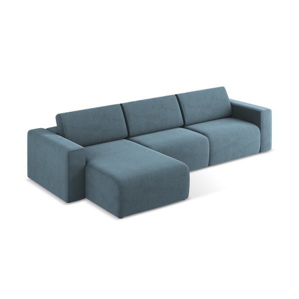 Mėlynos spalvos modulinė kampinė sofa (su kairiuoju kampu) Kalea – Makamii-image-3