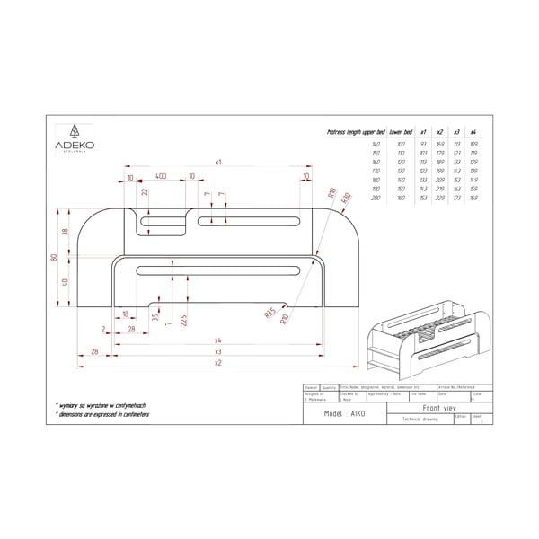 Ištraukiama vaikiška lova natūralios spalvos 80x200 cm AIKO – Adeko-image-4