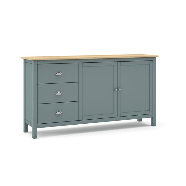 Pilkai žalios spalvos iš pušies masyvo šoninė spintelė 150x80x40 cm Misti – Marckeric-image-2