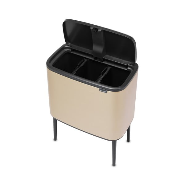 Iš plieno šiukšliadėžė auksinės spalvos rūšiavimui/galima atidaryti palietus 33 l Bo Touch Bin – Brabantia