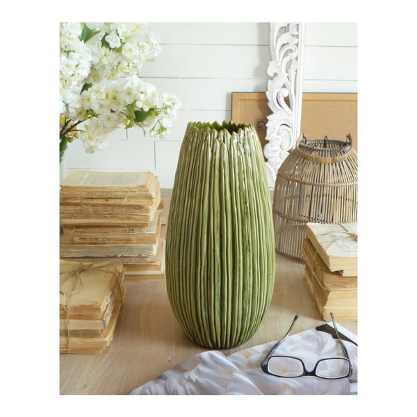 Žalia keraminė vaza Orchid Milano Arizona High, aukštis 37 cm