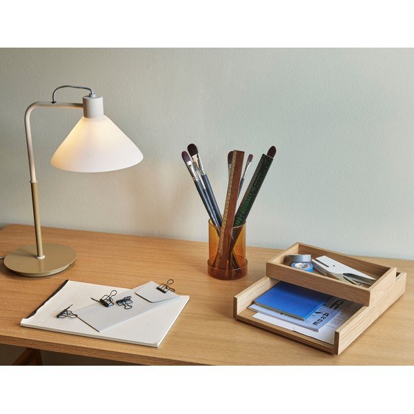Stalinis šviestuvas baltos spalvos (aukštis 44 cm) su stiklo gaubtu Spot – Hübsch-image-3