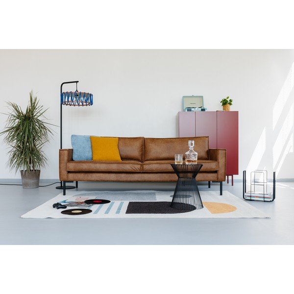 Rudos spalvos dirbtinės odos sofa Scandic Rate-image-4