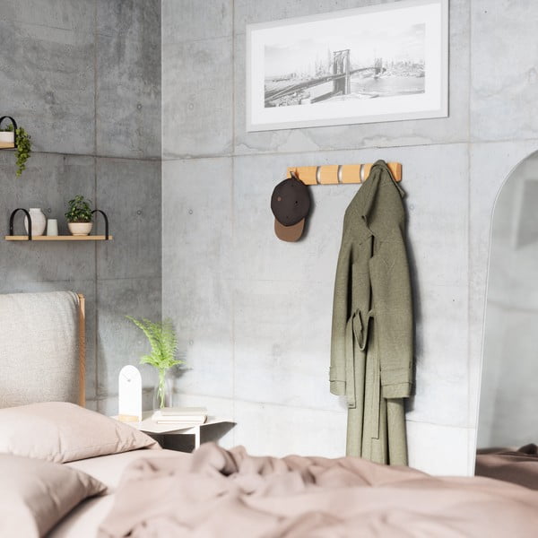 Natūralios spalvos uosio medienos sieninė pakaba Flip - Umbra-image-1