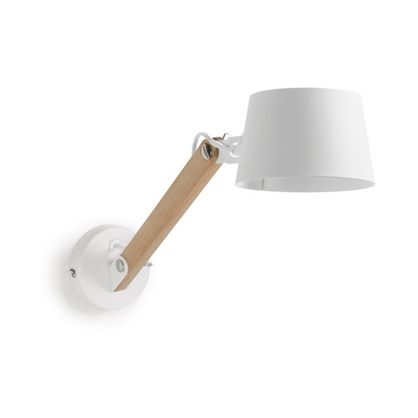 Baltos spalvos/natūralios spalvos vaikiškas sieninis šviestuvas ø 60 cm su metaliniu gaubtu Muse – Kave Home