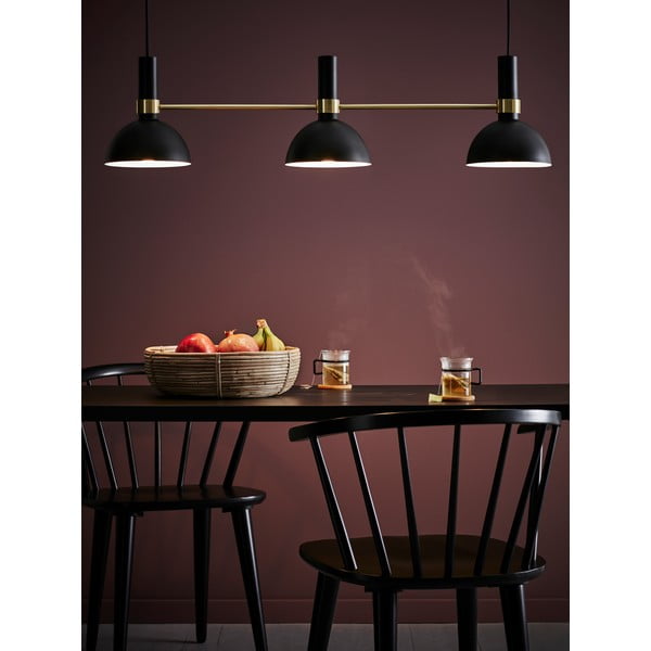 Juodas trijų dalių lubų šviestuvas Markslöjd Larry Black Gold-image-1