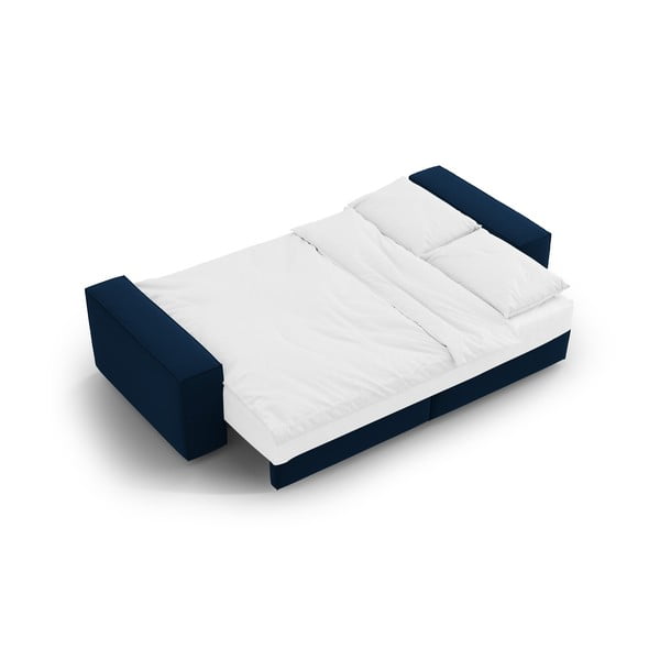 Tamsiai mėlynos spalvos iš velveto sulankstoma/su sandėliavimo vieta sofa 247 cm Jodie – Micadoni -image-4