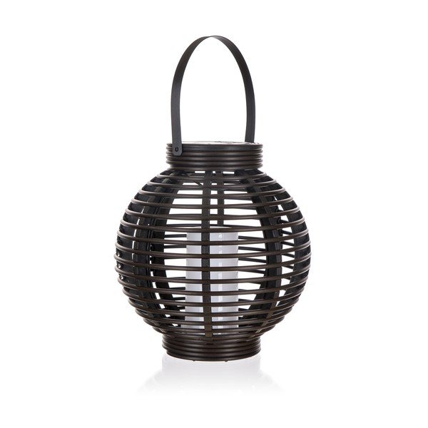 Juodos spalvos lauko saulės LED žibintas (aukštis 23 cm) Ball - Happy Green