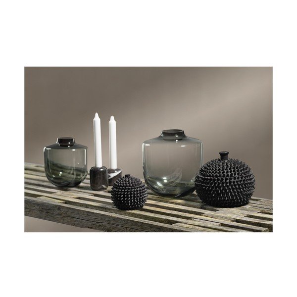 Iš stiklo  vaza pilkos spalvos (aukštis 21 cm) Daun – Villa Collection-image-1