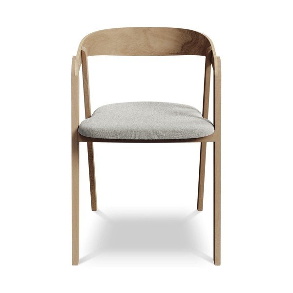 Šviesiai pilkos spalvos iš medienos masyvo valgomojo kėdė Erika – Makamii-image-1