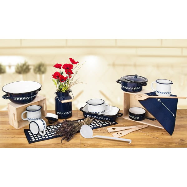 Orion mėlynas emaliuotas dangtelis, ⌀ 14 cm-image-1