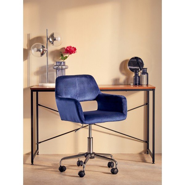 Mėlynos spalvos iš audinio biuro kėdė Brent – Premier Housewares-image-3