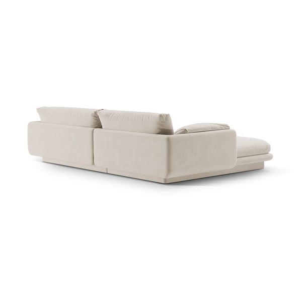 Iš velveto kampinė sofa baltos spalvos (su dešiniuoju kampu/su gultu) Torino – Micadoni -image-3