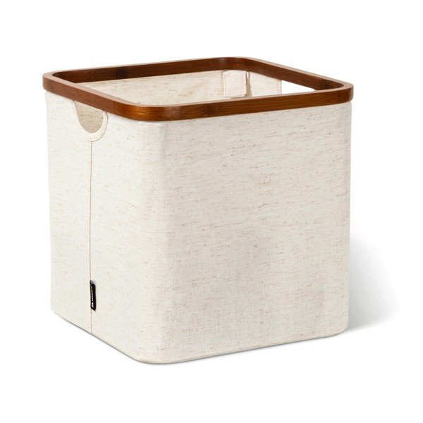 Kreminės spalvos iš tekstilės daiktadėžė 30x30x30 cm Bamboo/Linen Cube – Bigso