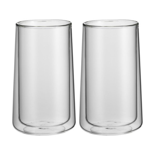 2 dvigubų sienelių latės stiklinių rinkinys WMF, aukštis 13 cm-image-1