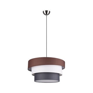 Kabantis šviestuvas pilkos spalvos/rudos spalvos ø 45 cm su tekstiliniu gaubtu Ibis – Trio